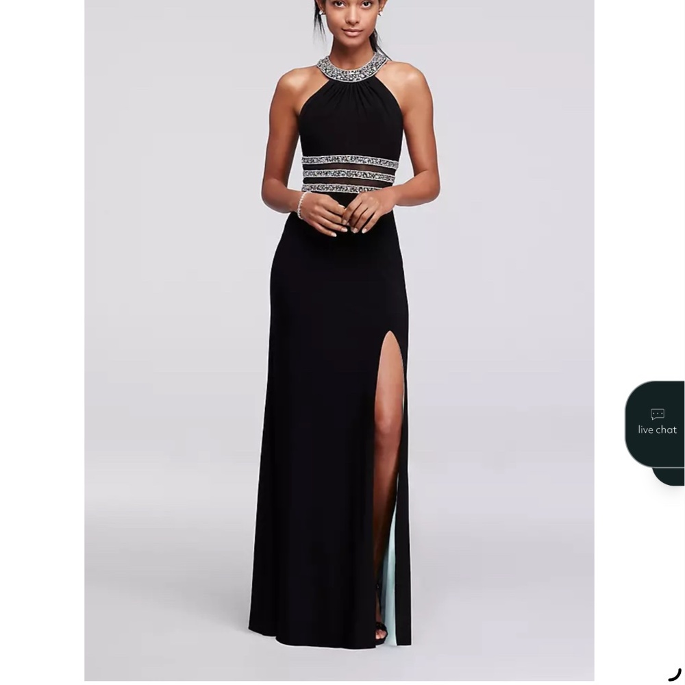 Blondie Nites Long Evening Prom Dress. Black & Teal. JR Size 3